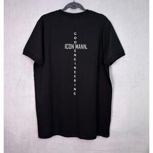 NWT ICON MANN God Engineering Cross Black Tee Size XL Faith Based Streetwear
